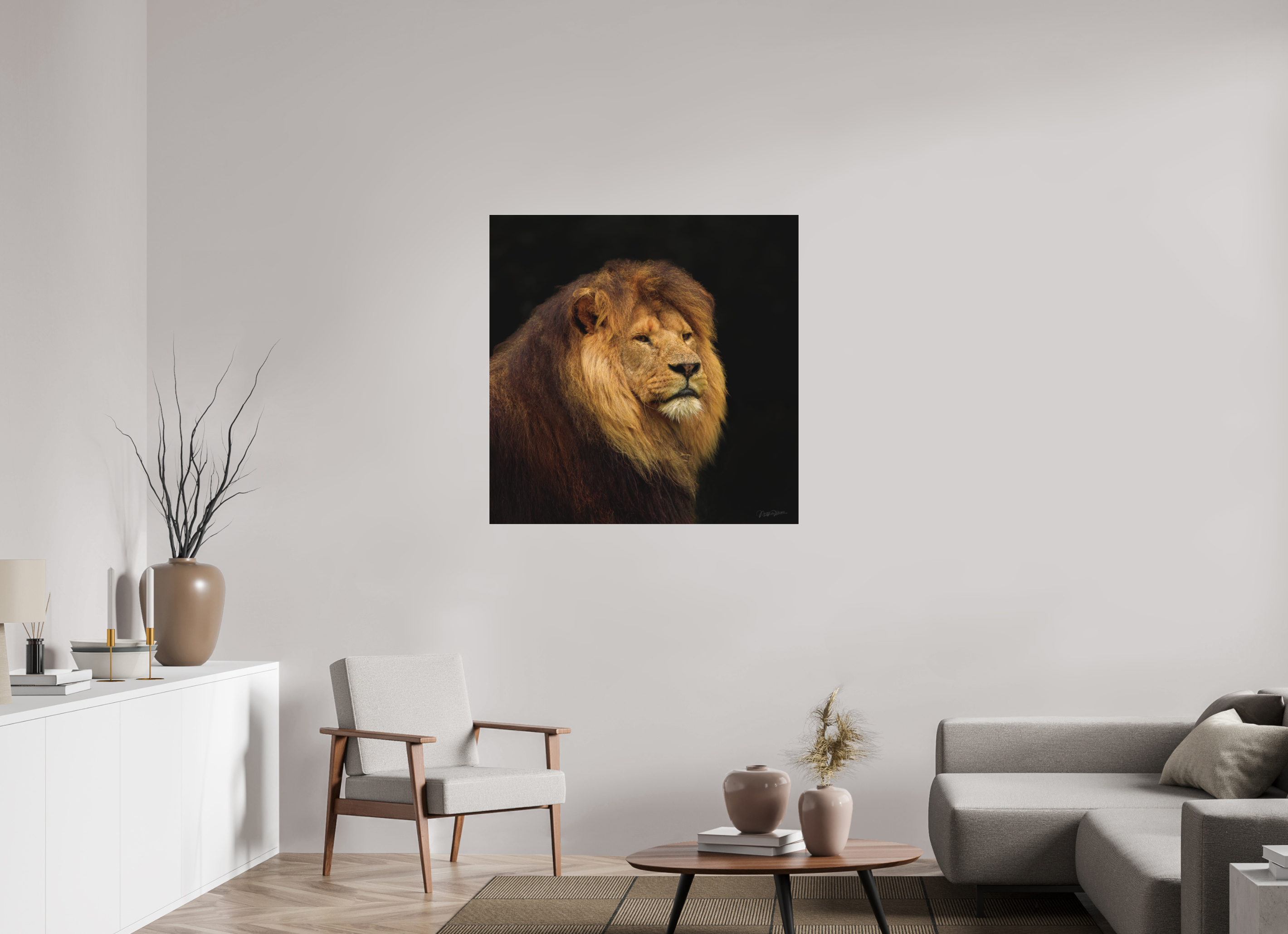 100 x 100 cm, acrylglas mat, 2mm, zonder lijst Solitude of a King